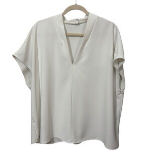 Glam White Dolman Sleeve Blouse Relaxed Fit Boxy